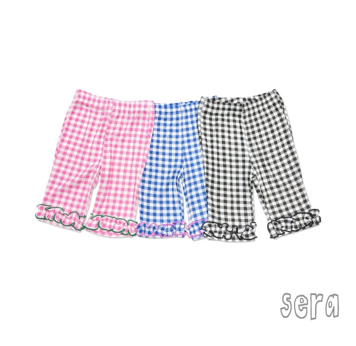 Sera - Korean Children Fashion - #kidsshorts - Check Hem Frill Pants