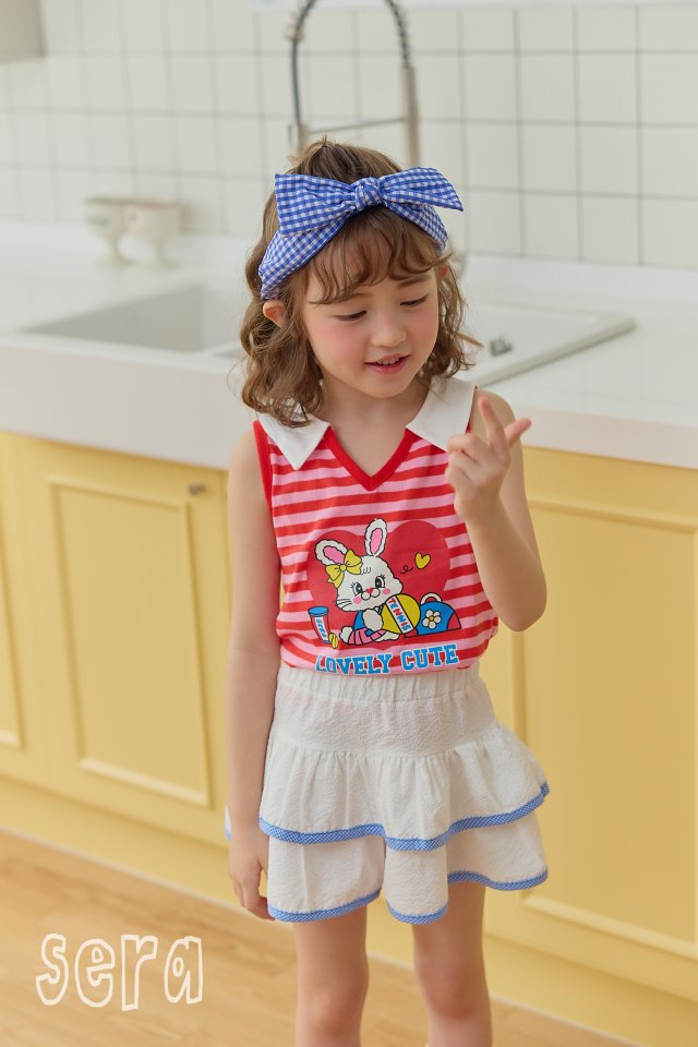 Sera - Korean Children Fashion - #kidsstore - Collar Stripe Sleeveless Tee - 10