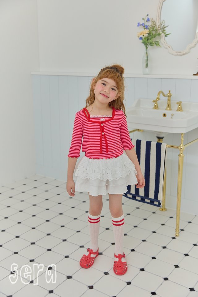 Sera - Korean Children Fashion - #kidsstore - Striped Cardigan Set - 5
