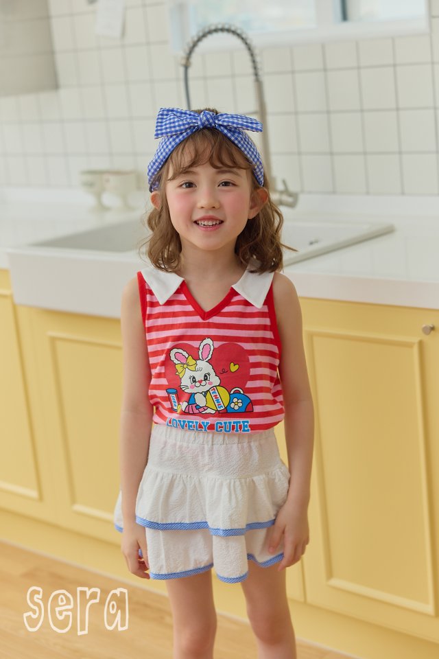 Sera - Korean Children Fashion - #kidzfashiontrend - Collar Stripe Sleeveless Tee - 11