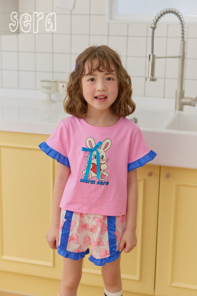 Sera - Korean Children Fashion - #kidzfashiontrend - Ribbon Print Top Bottom Set - 9