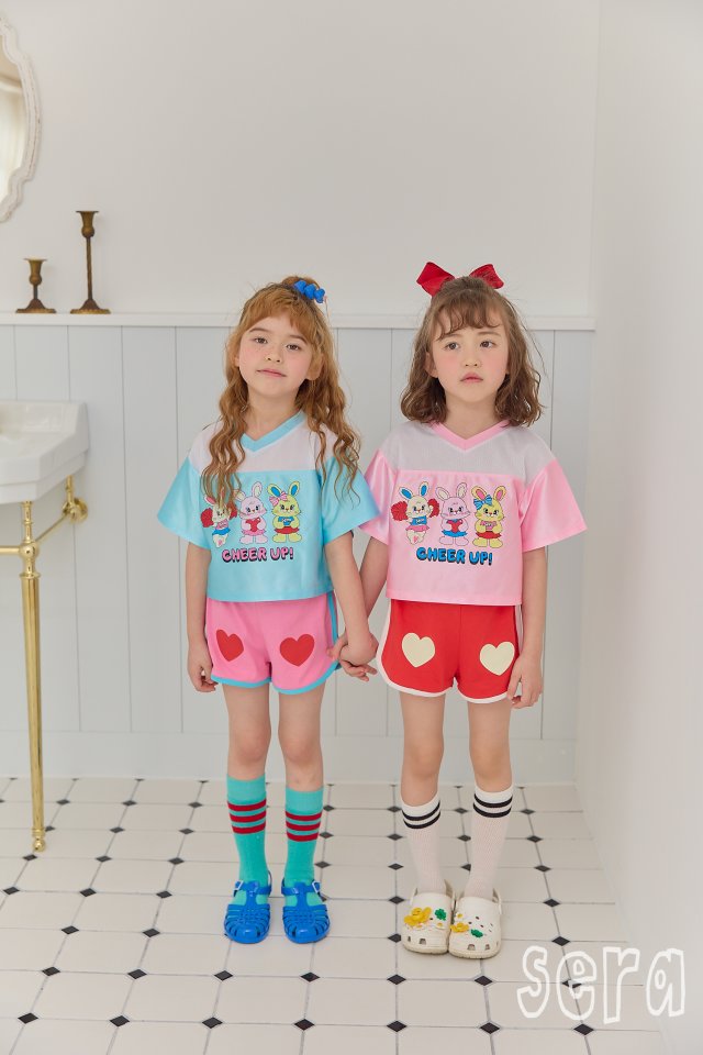 Sera - Korean Children Fashion - #kidsstore - V-neck Cheer Up Short Sleeve Tee - 4