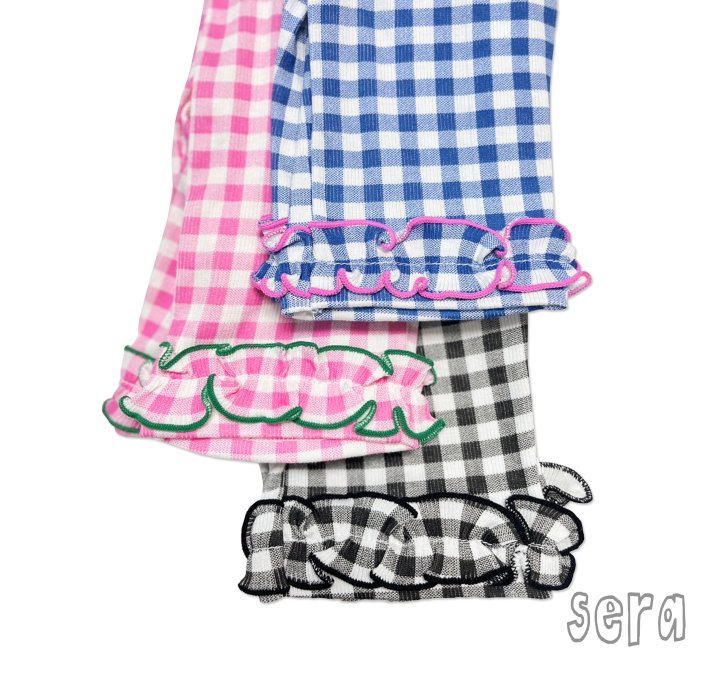 Sera - Korean Children Fashion - #kidzfashiontrend - Check Hem Frill Pants - 3