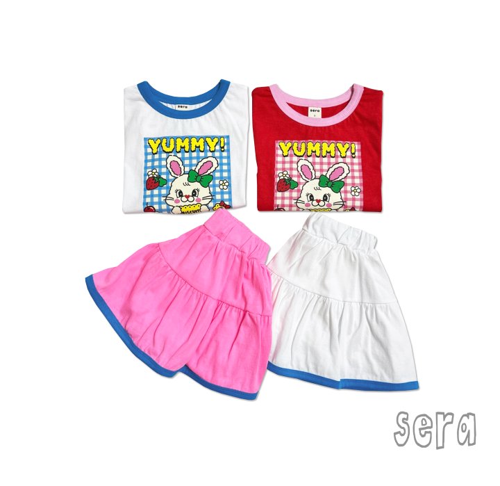 Sera - Korean Children Fashion - #kidzfashiontrend - Check Biscuit Top Bottom Set