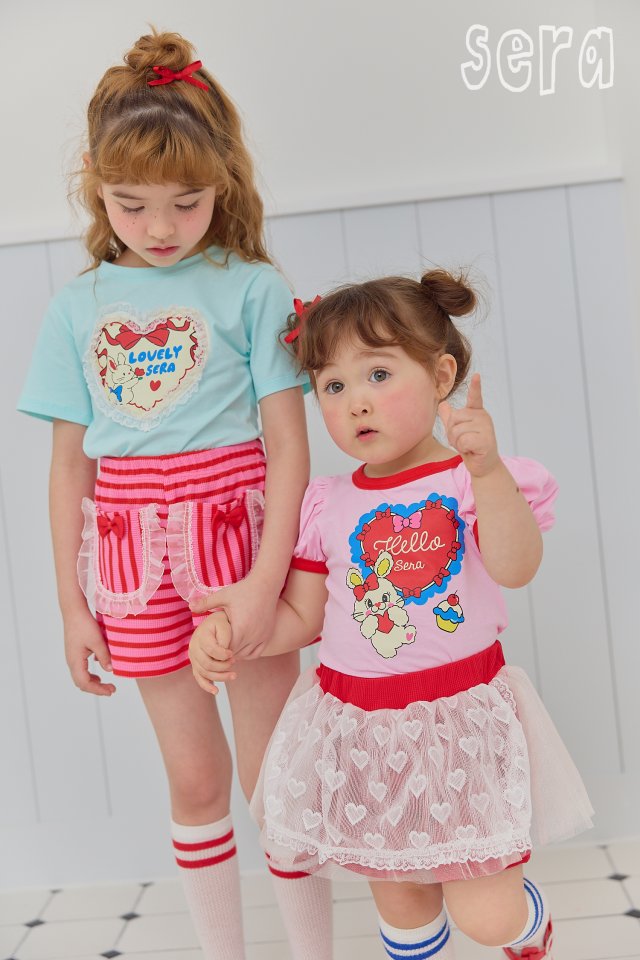 Sera - Korean Children Fashion - #littlefashionista - Mini Ribbon Heart Short Sleeve Tee - 5
