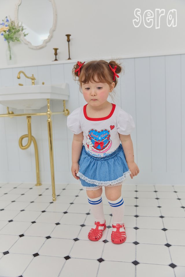 Sera - Korean Children Fashion - #littlefashionista - Ribbon Cake Short Sleeve Tee - 8