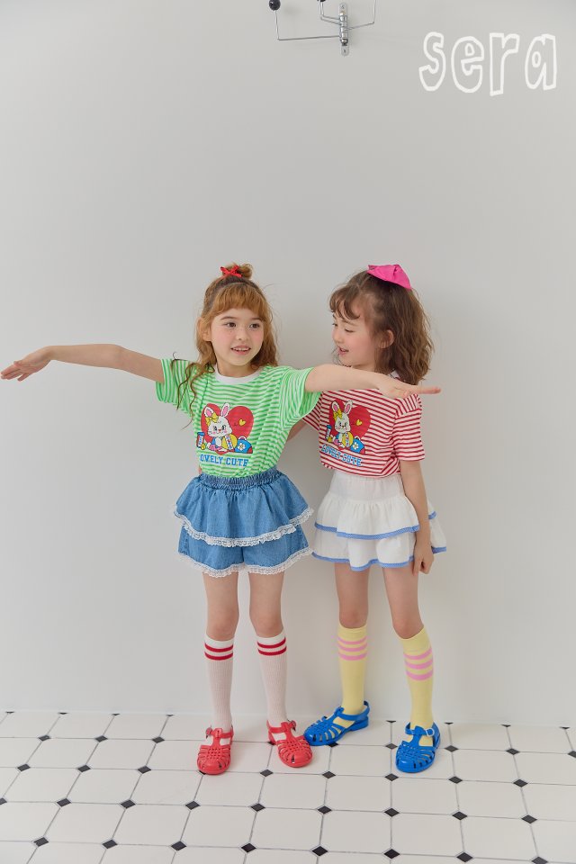 Sera - Korean Children Fashion - #littlefashionista - Denim Lace Skirt Pants - 6