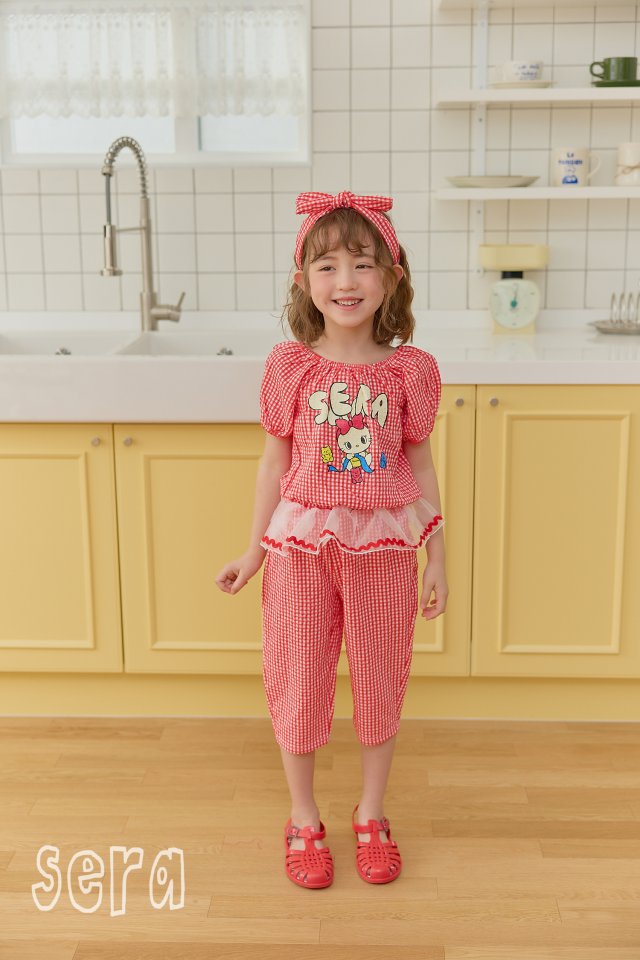 Sera - Korean Children Fashion - #littlefashionista - Checked Jelly Top Bottom Set - 5