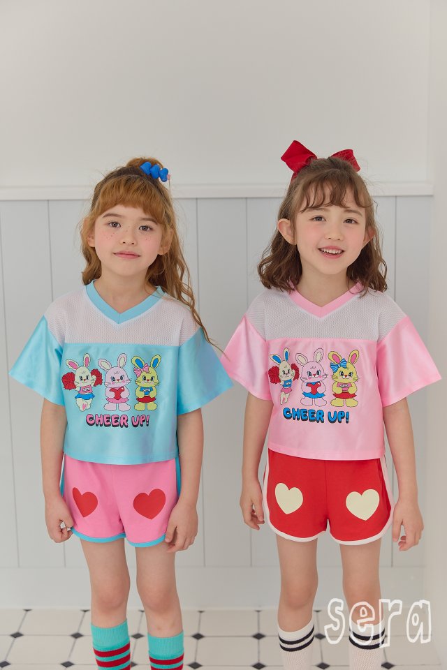Sera - Korean Children Fashion - #littlefashionista - V-neck Cheer Up Short Sleeve Tee - 6