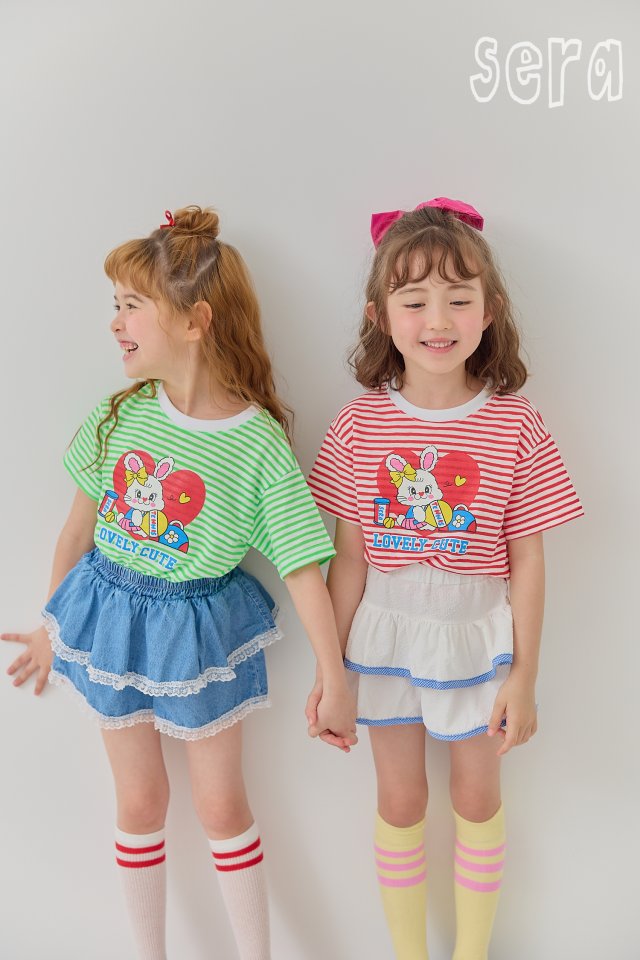 Sera - Korean Children Fashion - #minifashionista - Denim Lace Skirt Pants - 8