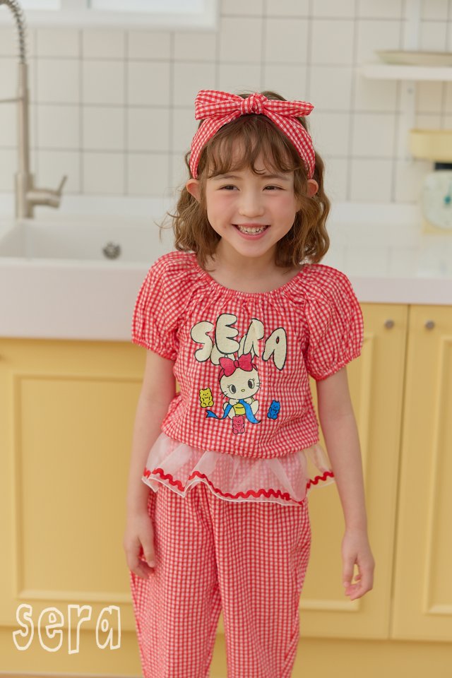 Sera - Korean Children Fashion - #minifashionista - Checked Jelly Top Bottom Set - 7