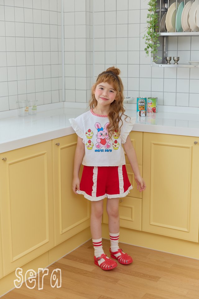 Sera - Korean Children Fashion - #minifashionista - Frill Strawberry Muffin Top Bottom Set - 12