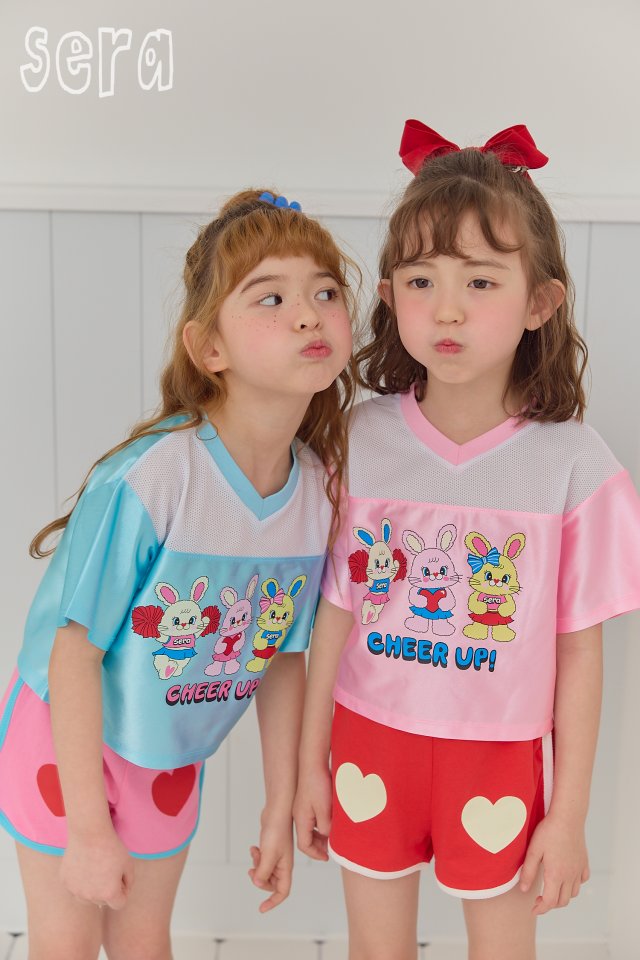 Sera - Korean Children Fashion - #minifashionista - V-neck Cheer Up Short Sleeve Tee - 8