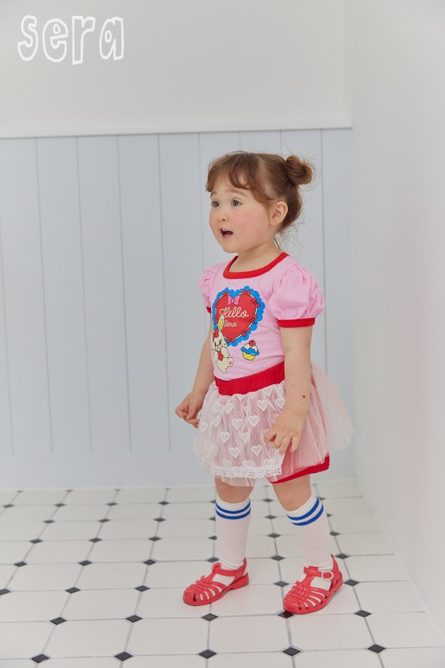 Sera - Korean Children Fashion - #prettylittlegirls - Mini Ribbon Heart Short Sleeve Tee - 8