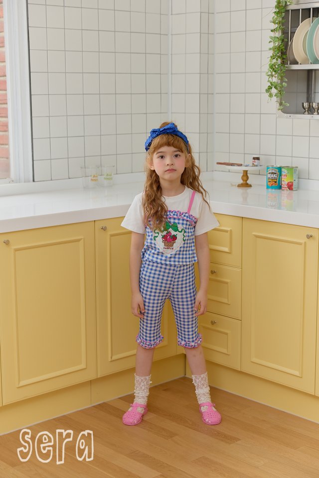 Sera - Korean Children Fashion - #minifashionista - Strawberry Check Layered Tee - 4