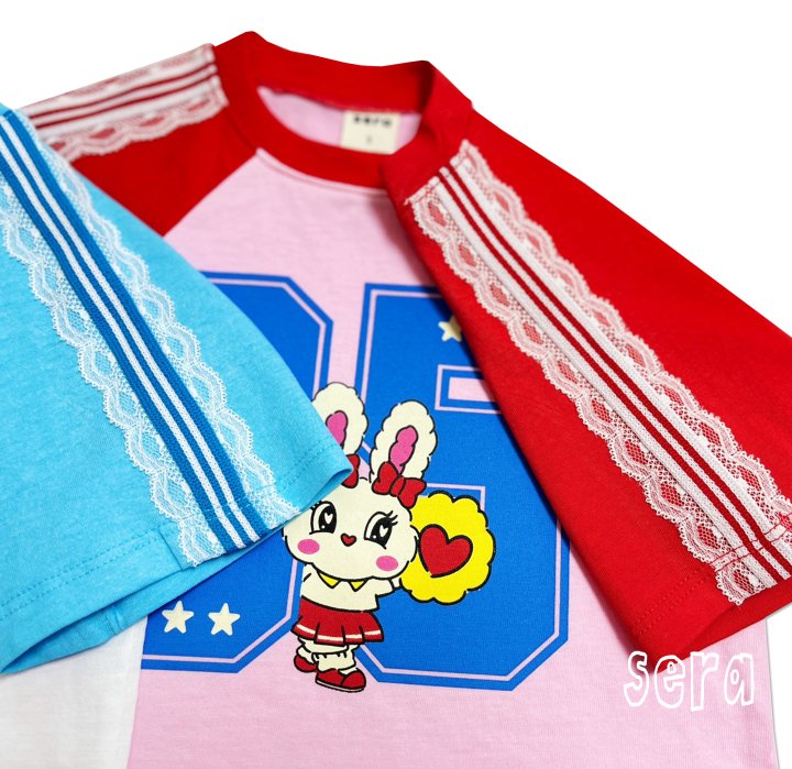 Sera - Korean Children Fashion - #prettylittlegirls - Number Rabbit Raglan Tee