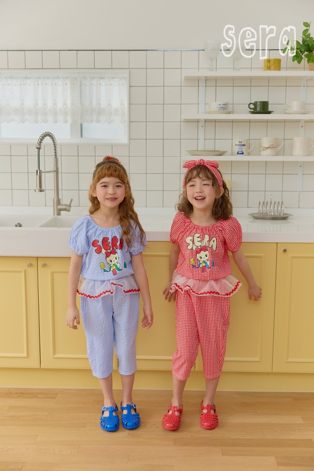 Sera - Korean Children Fashion - #prettylittlegirls - Checked Jelly Top Bottom Set - 8