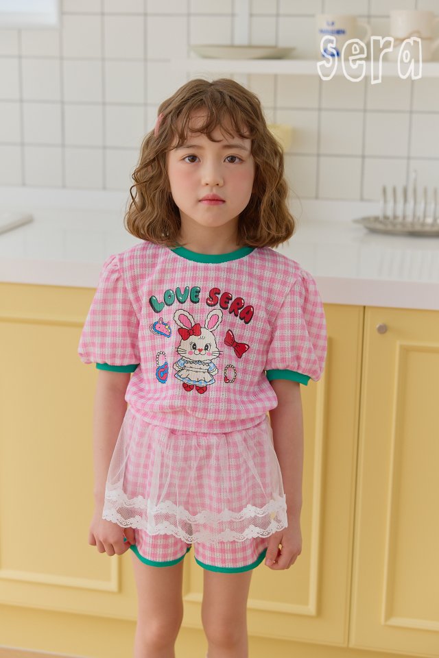 Sera - Korean Children Fashion - #prettylittlegirls - Cool Check Top Bottom Set - 12