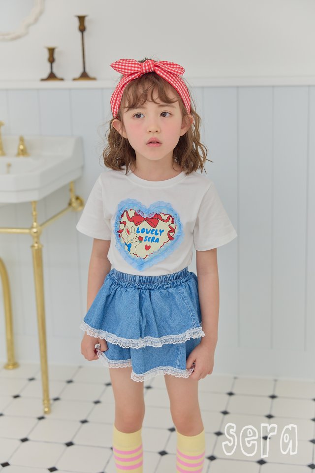 Sera - Korean Children Fashion - #stylishchildhood - Denim Lace Skirt Pants - 12