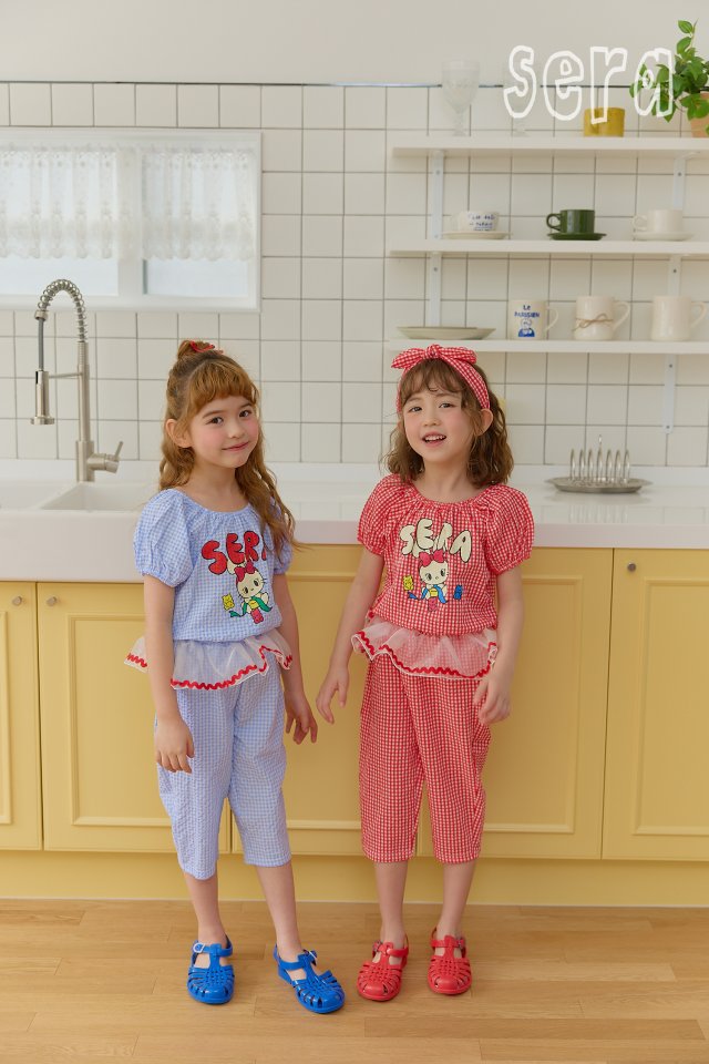 Sera - Korean Children Fashion - #todddlerfashion - Checked Jelly Top Bottom Set - 9