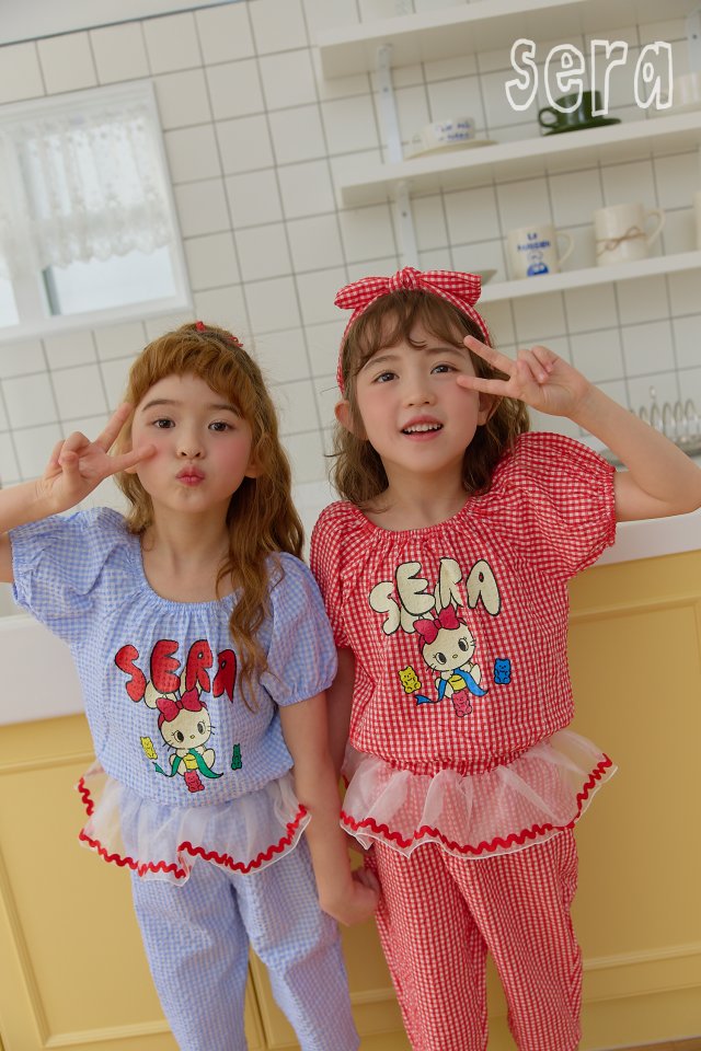 Sera - Korean Children Fashion - #toddlerclothing - Checked Jelly Top Bottom Set - 10