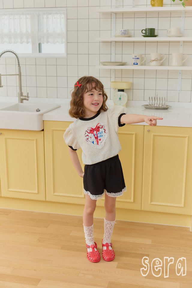 Sera - Korean Children Fashion - #toddlerclothing - Flutter Jacquard Top Bottom Set - 6