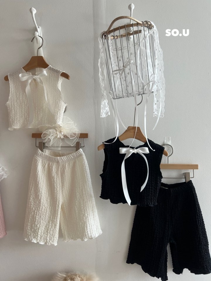 So U - Korean Baby Fashion - #babyboutique - Summer Back Ribbon Frilly Set - 11