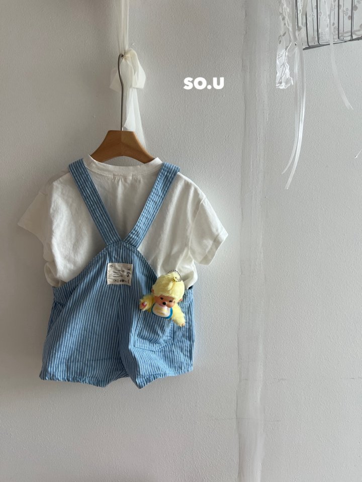 So U - Korean Baby Fashion - #babyboutiqueclothing - Stripe Suspender Suit - 9