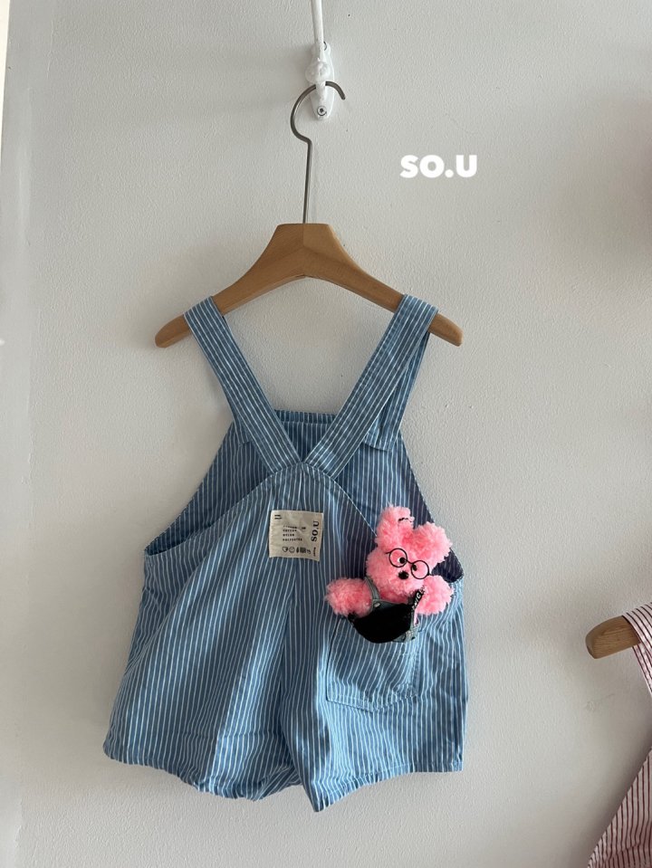 So U - Korean Baby Fashion - #babyclothing - Stripe Suspender Suit - 10
