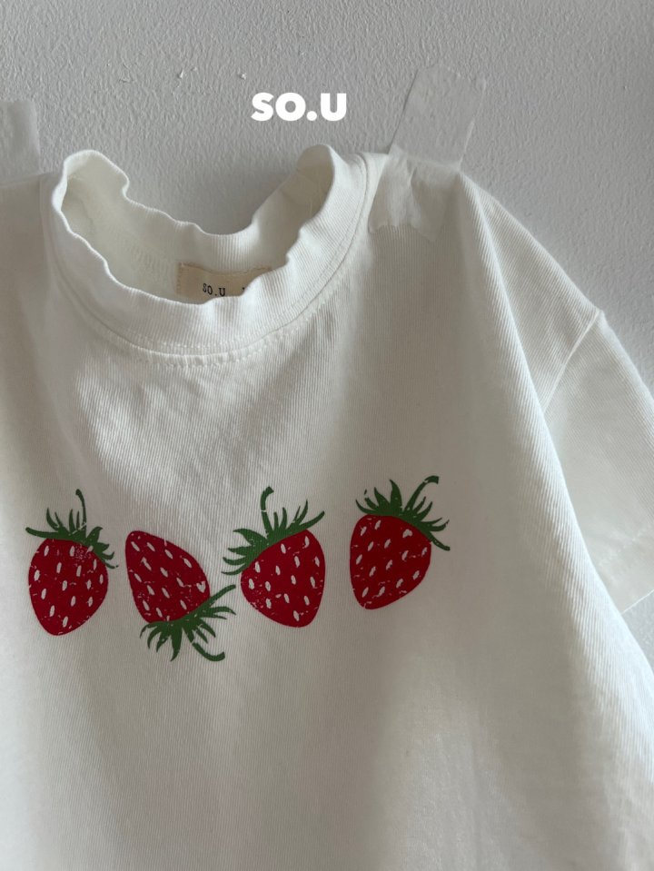 So U - Korean Baby Fashion - #babyclothing - Strawberry Print Tee - 7
