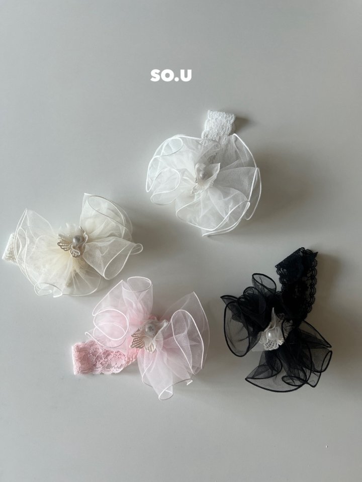 So U - Korean Baby Fashion - #babyclothing - Pearl Tulle Hairband