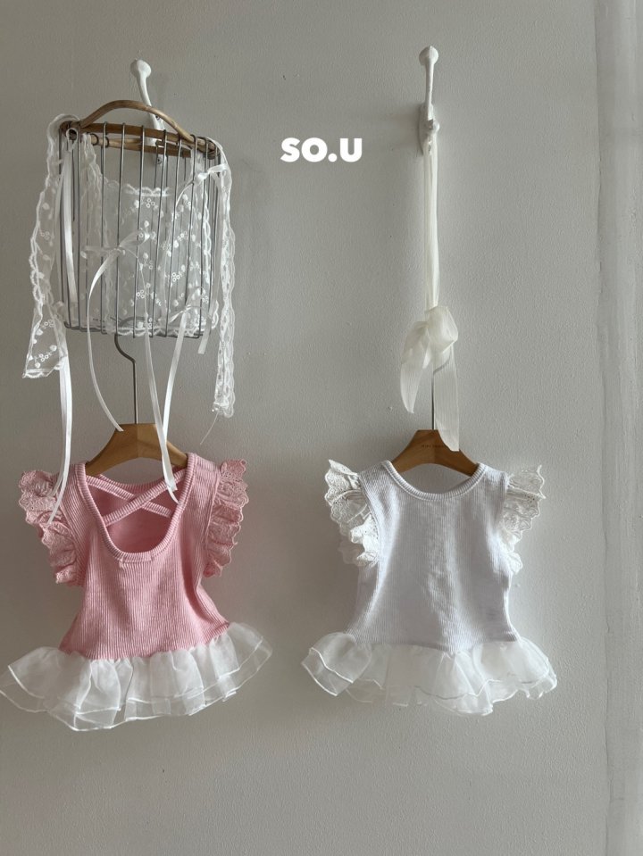 So U - Korean Baby Fashion - #babyfashion - Lace Wing Frill Tee