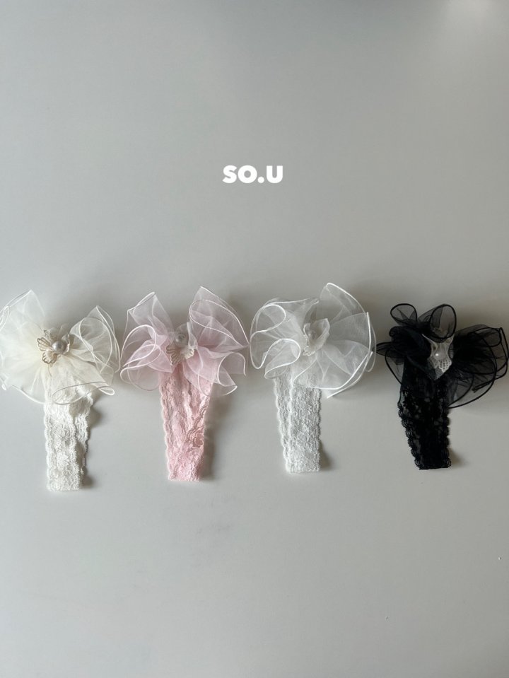 So U - Korean Baby Fashion - #babyfashion - Pearl Tulle Hairband - 2