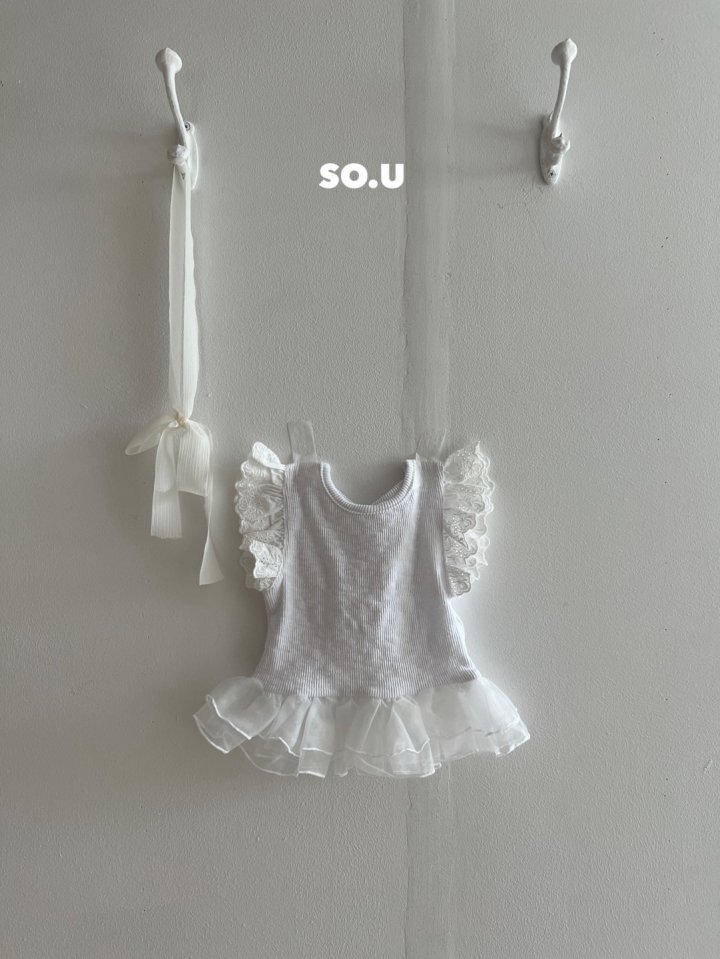 So U - Korean Baby Fashion - #babyfever - Lace Wing Frill Tee - 2