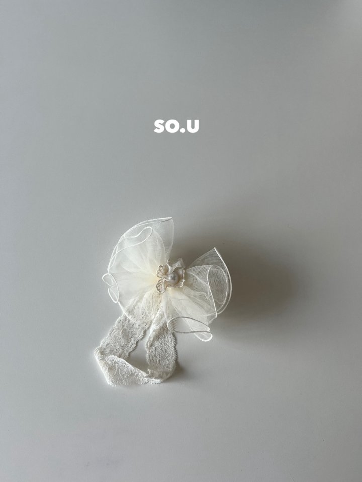 So U - Korean Baby Fashion - #babyfever - Pearl Tulle Hairband - 3