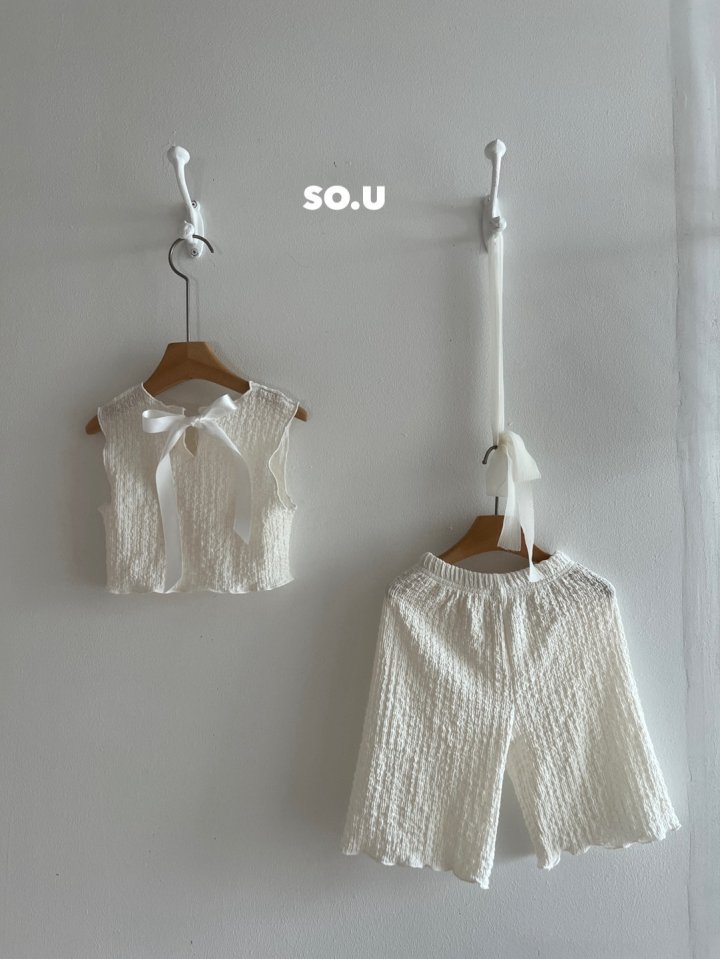 So U - Korean Baby Fashion - #babygirlfashion - Summer Back Ribbon Frilly Set
