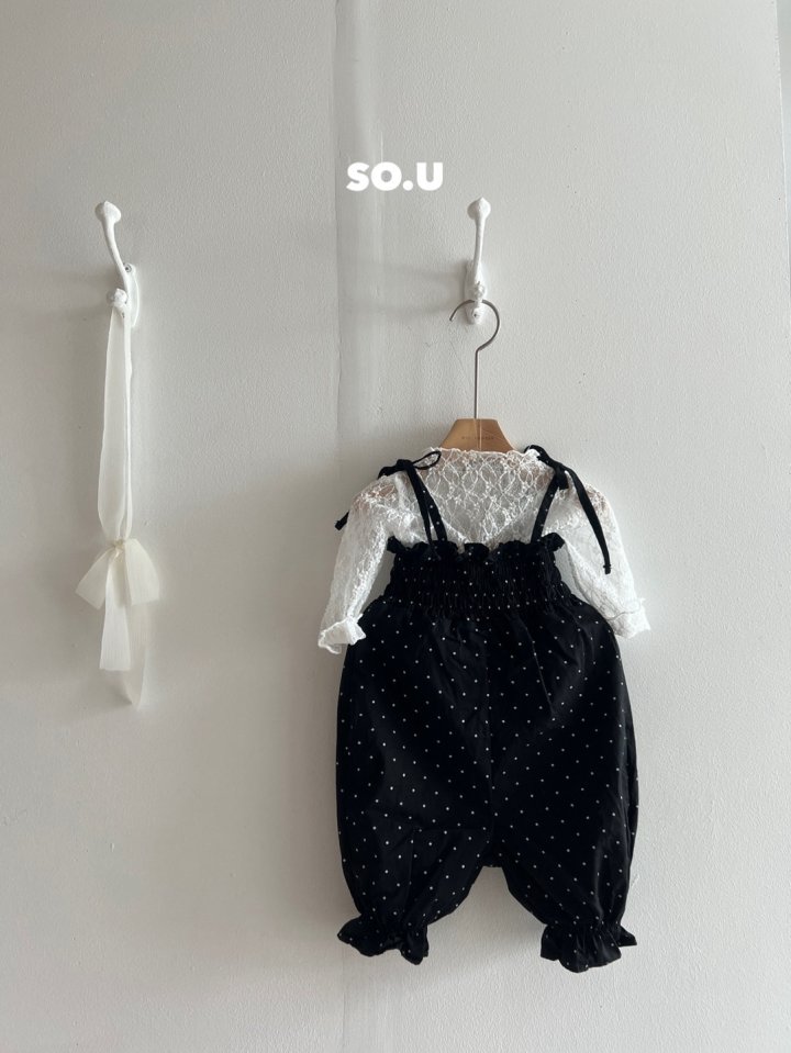 So U - Korean Baby Fashion - #babylifestyle - Dot Smocked Jumpsuit