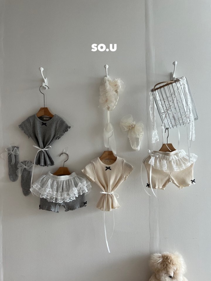 So U - Korean Baby Fashion - #babylifestyle - Summer Ribbed Frilly Set - 9