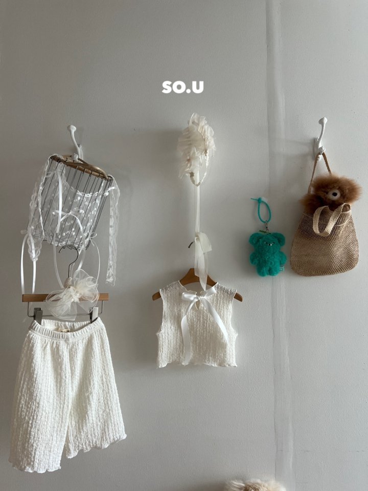 So U - Korean Baby Fashion - #babyoninstagram - Summer Back Ribbon Frilly Set - 3