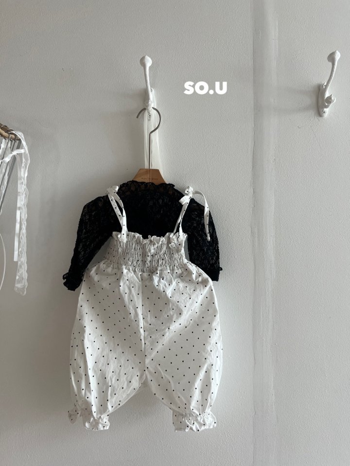 So U - Korean Baby Fashion - #babyoninstagram - Dot Smocked Jumpsuit - 2
