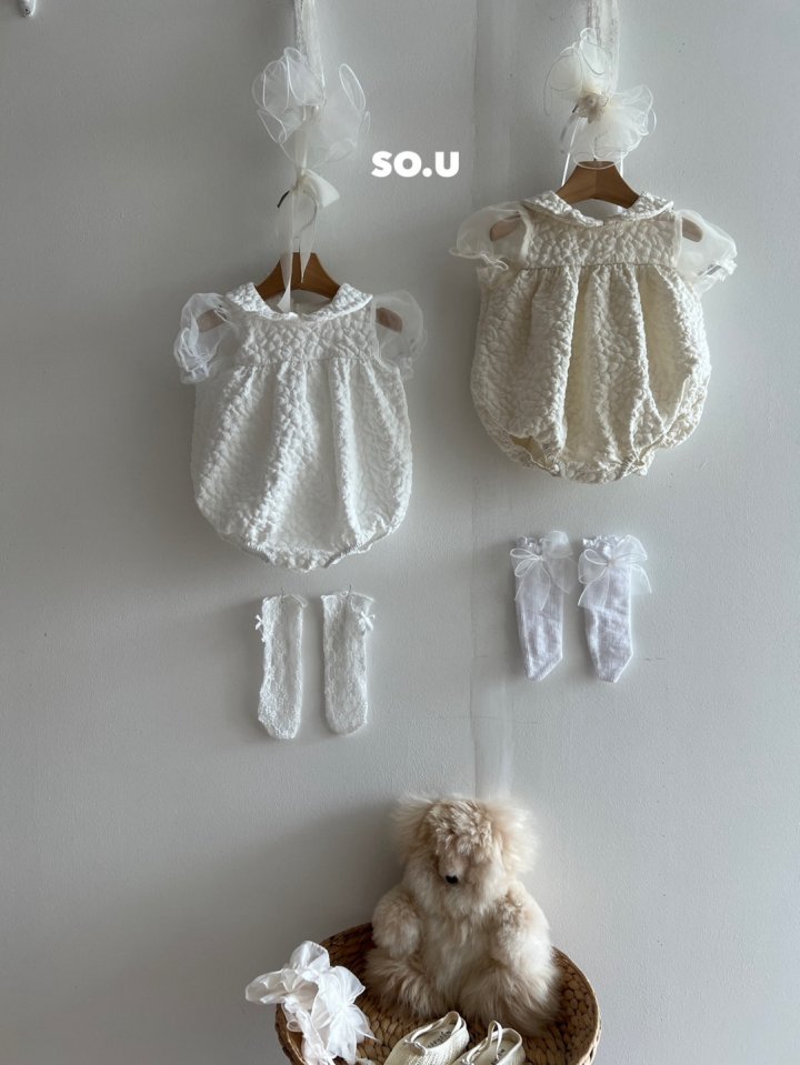 So U - Korean Baby Fashion - #babyoninstagram - Tulle Sleeve Collar Suit