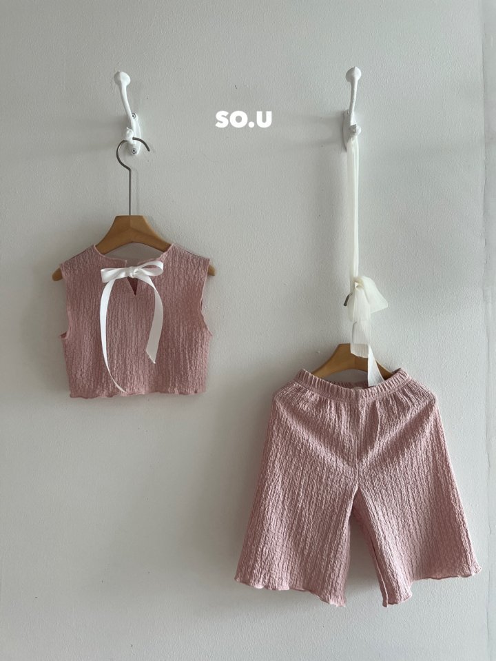 So U - Korean Baby Fashion - #babyoutfit - Summer Back Ribbon Frilly Set - 5