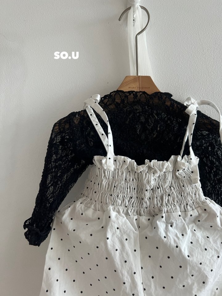 So U - Korean Baby Fashion - #babyootd - Dot Smocked Jumpsuit - 4
