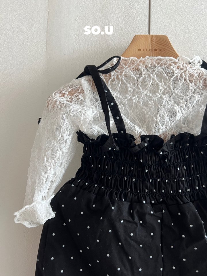 So U - Korean Baby Fashion - #babyoutfit - Dot Smocked Jumpsuit - 5