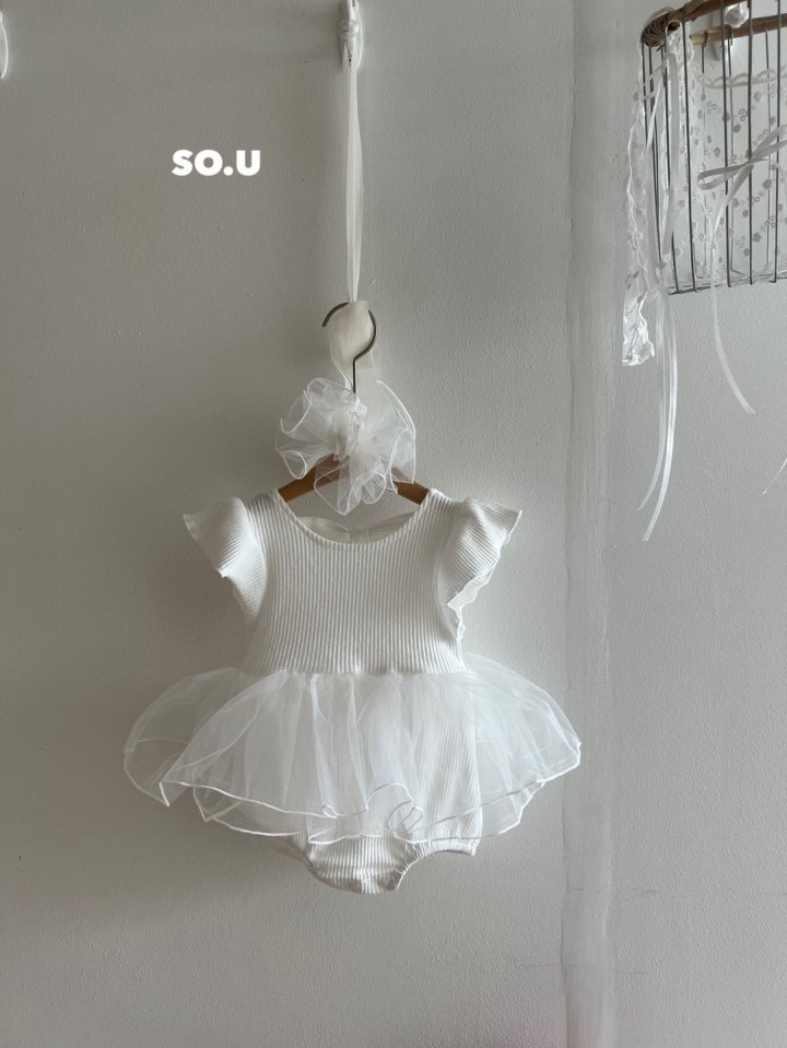 So U - Korean Baby Fashion - #babywear - Ribbed Back Ribbon Tutu Suit - 8
