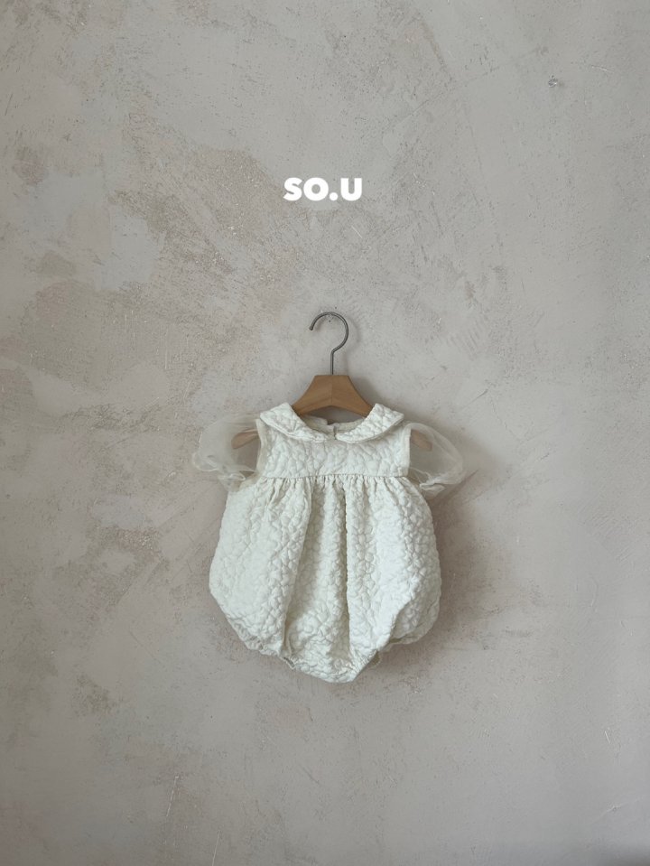 So U - Korean Baby Fashion - #babywear - Tulle Sleeve Collar Suit - 5