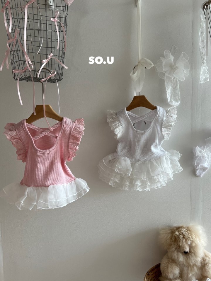 So U - Korean Baby Fashion - #onlinebabyboutique - Lace Wing Frill Tee - 10