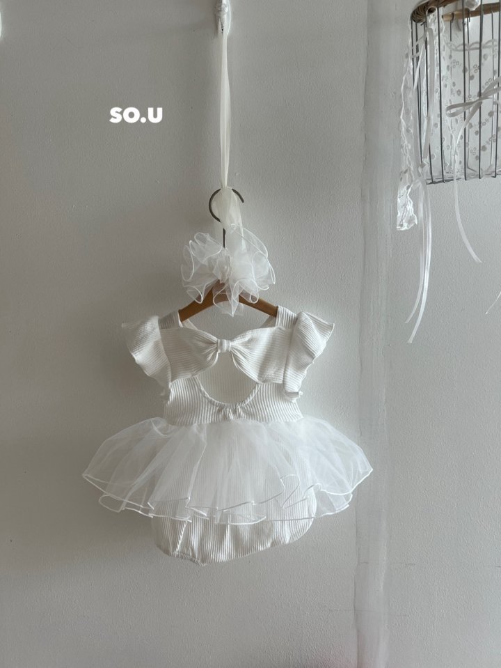 So U - Korean Baby Fashion - #onlinebabyboutique - Ribbed Back Ribbon Tutu Suit - 9