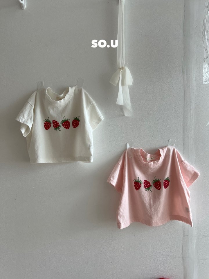 So U - Korean Baby Fashion - #onlinebabyboutique - Strawberry Print Tee - 2