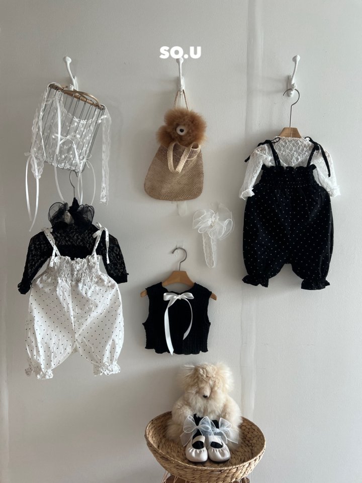 So U - Korean Baby Fashion - #onlinebabyshop - Dot Smocked Jumpsuit - 8